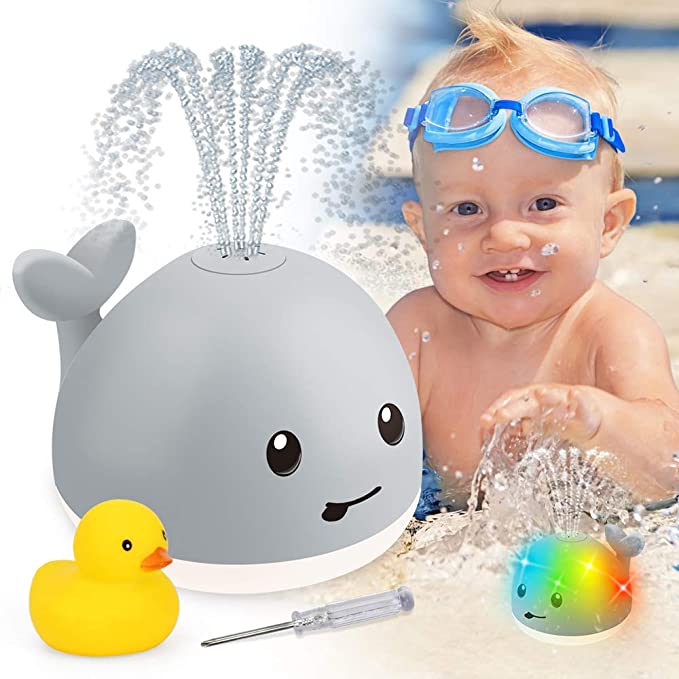 Jouets Pour le Bain avec Lampe Électrique Automatique Induction de L'eau Pulvérisée Jouet De Bain de L'eau pulvérisée Baleine