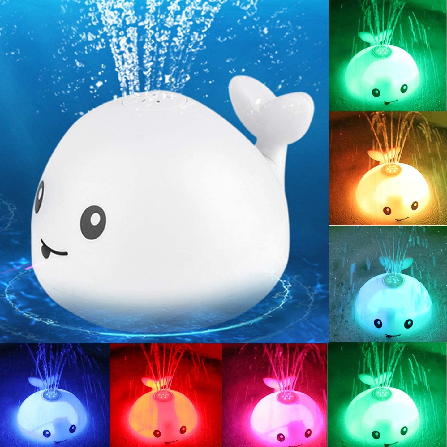 Jouets Pour le Bain avec Lampe Électrique Automatique Induction de L'eau Pulvérisée Jouet De Bain de L'eau pulvérisée Baleine
