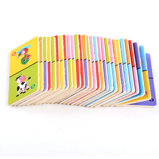 Domino Solitaire en Bois Animaux pour Enfants