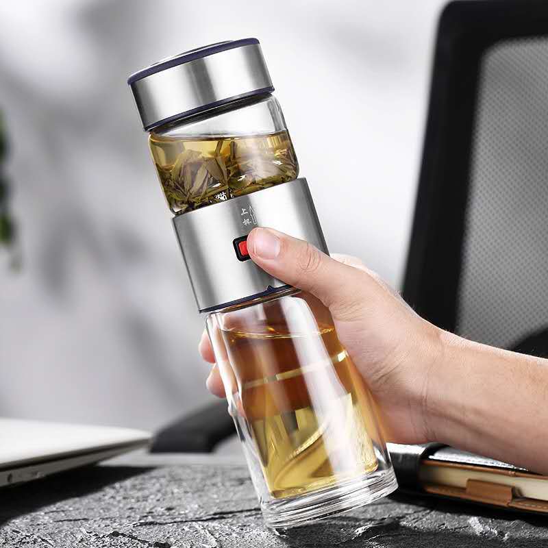 Coffret cadeau portable en verre pour séparation de thé et eau pour voiture
