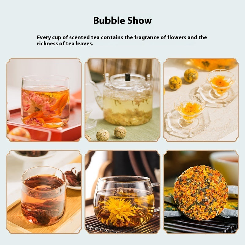 Boîte cadeau fleur de jasmin de chrysanthème Dan Feng fleur de pivoine et thé de fruit