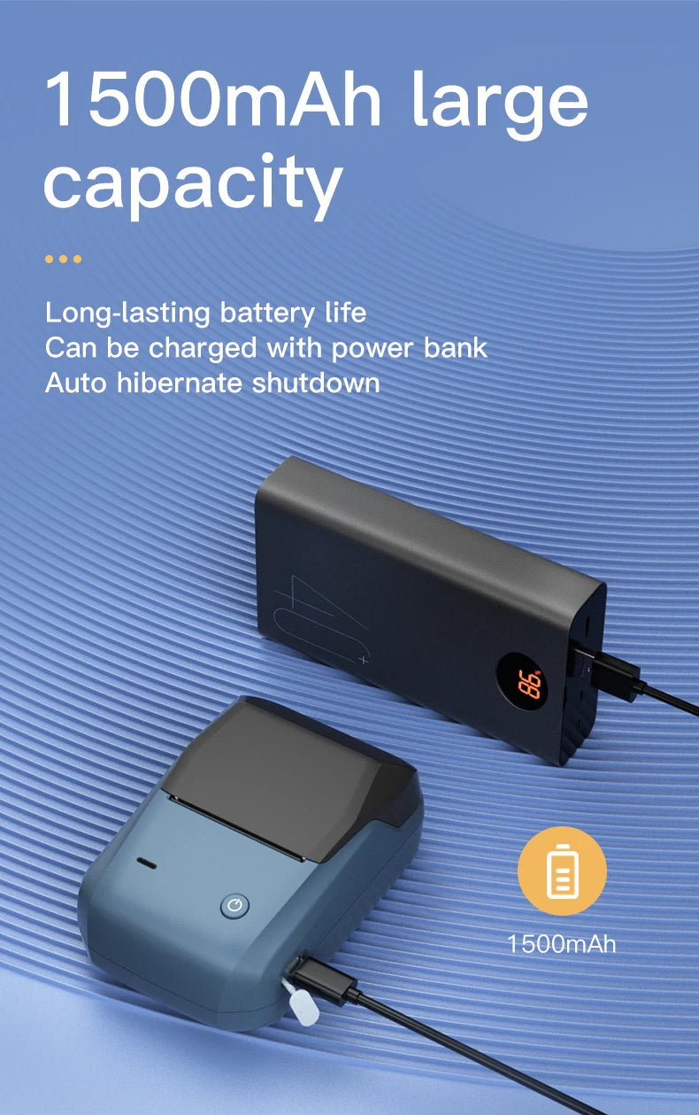 Mini Imprimante Thermique d'Étiquettes Niimbot B1 Portable Imprimante Auto-Adhésive pour Autocollants Étiquettes Rondes Rouleaux Étiquette UV Imprimante Bluetooth