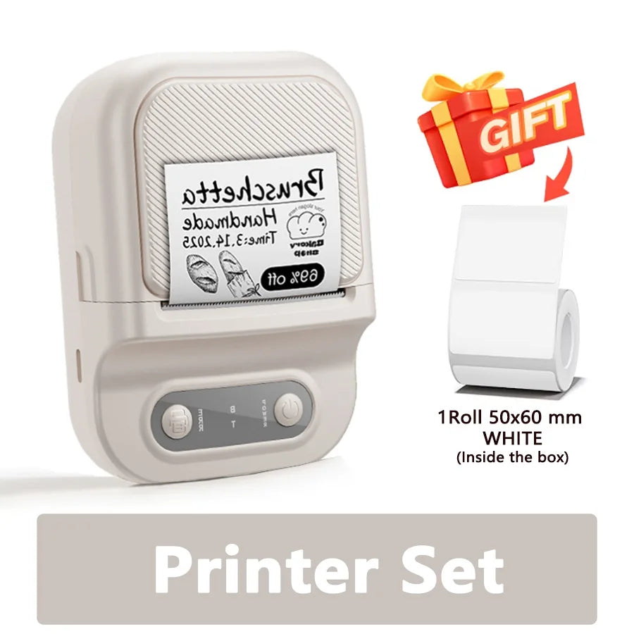 Mini Imprimante Thermique Portable Imprimante d'Étiquettes Auto-Adhésives Portable  Étiqueteuses pour Maison/Bureau/Entreprise