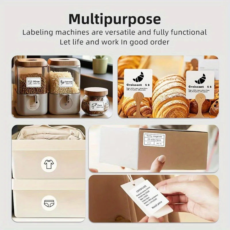 Mini Imprimante Thermique Portable Imprimante d'Étiquettes Auto-Adhésives Portable  Étiqueteuses pour Maison/Bureau/Entreprise