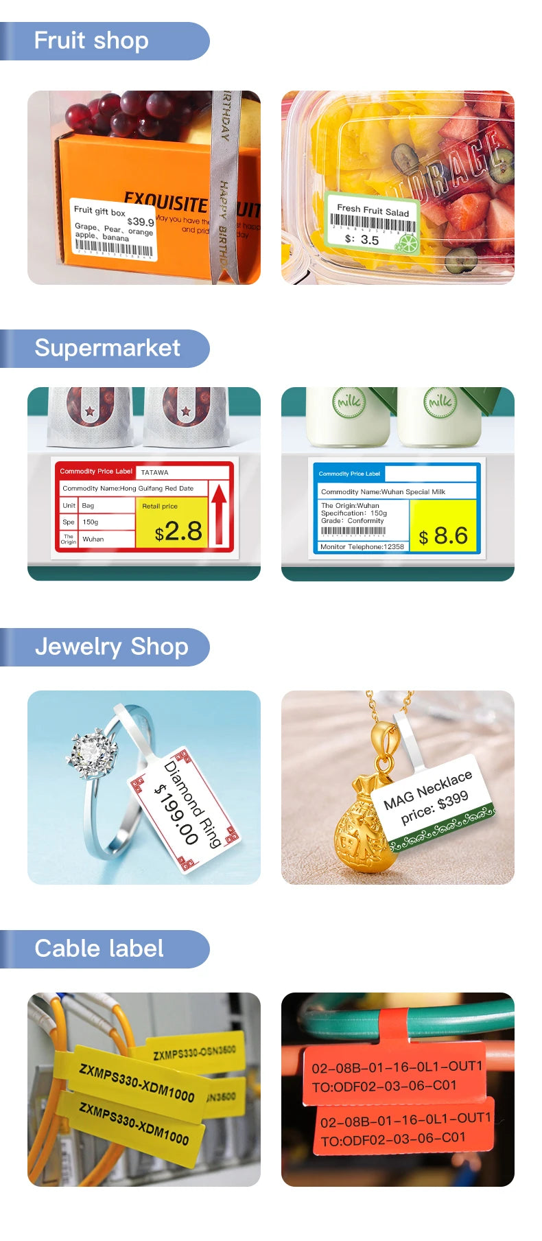 Mini Imprimante Thermique d'Étiquettes Niimbot B1 Portable Imprimante Auto-Adhésive pour Autocollants Étiquettes Rondes Rouleaux Étiquette UV Imprimante Bluetooth