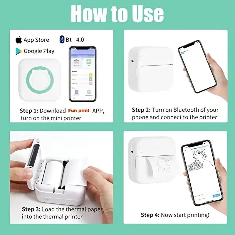 Mini Imprimante Thermique Portable