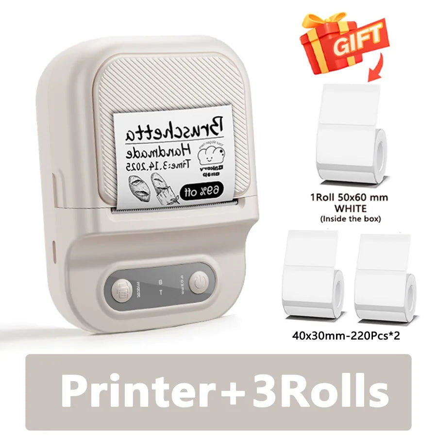 Mini Imprimante Thermique Portable Imprimante d'Étiquettes Auto-Adhésives Portable  Étiqueteuses pour Maison/Bureau/Entreprise