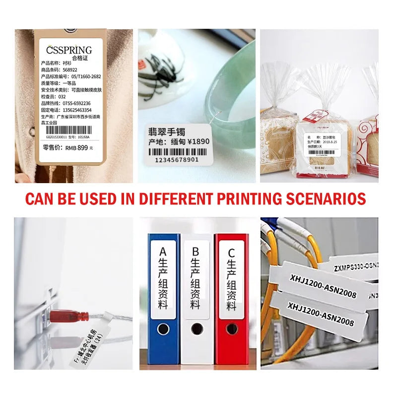 Mini Imprimante Thermique d'Étiquettes Portable Machine Bluetooth Auto-Adhésive pour Étiquettes Autocollantes Rondes UV Rouleaux