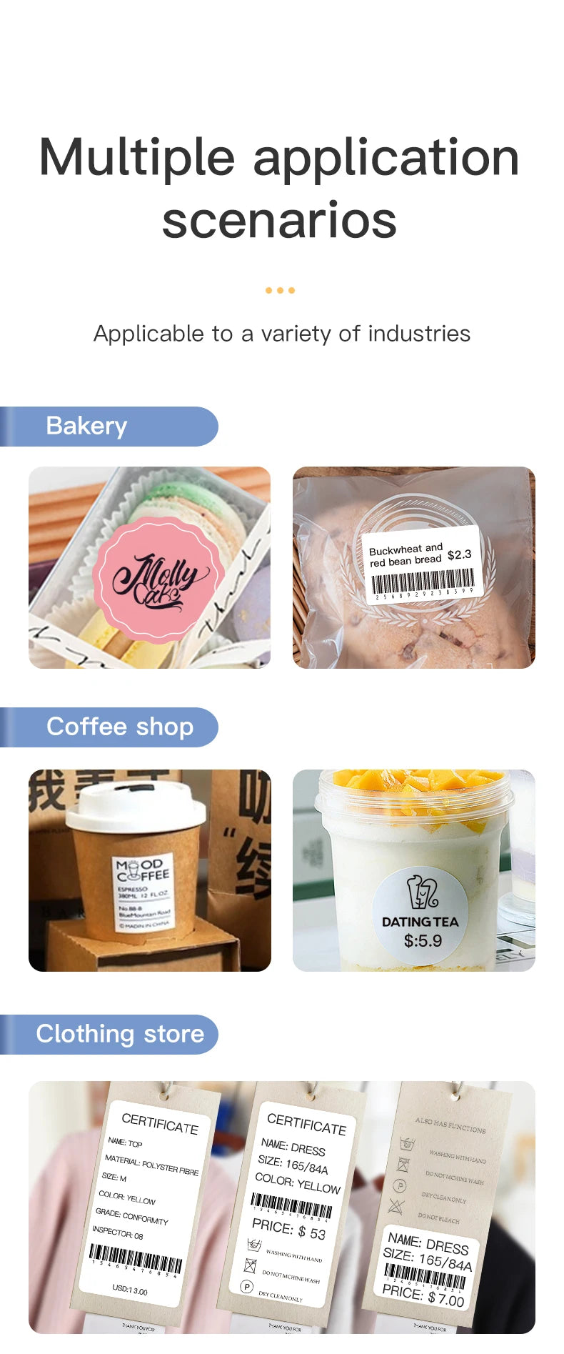 Mini Imprimante Thermique d'Étiquettes Niimbot B1 Portable Imprimante Auto-Adhésive pour Autocollants Étiquettes Rondes Rouleaux Étiquette UV Imprimante Bluetooth