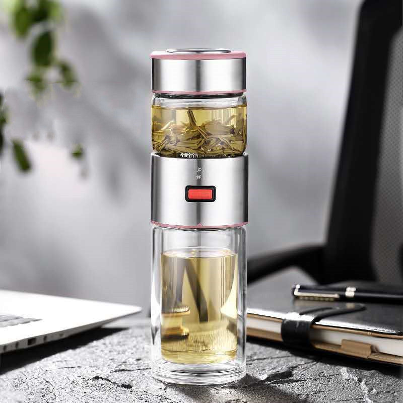 Coffret cadeau portable en verre pour séparation de thé et eau pour voiture